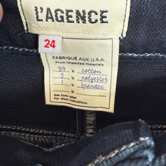 L’AGENCE Marjorie Straight Leg Mid Rise Jean Maverick Denim Casual Women’s 24 - Picture 8 of 12